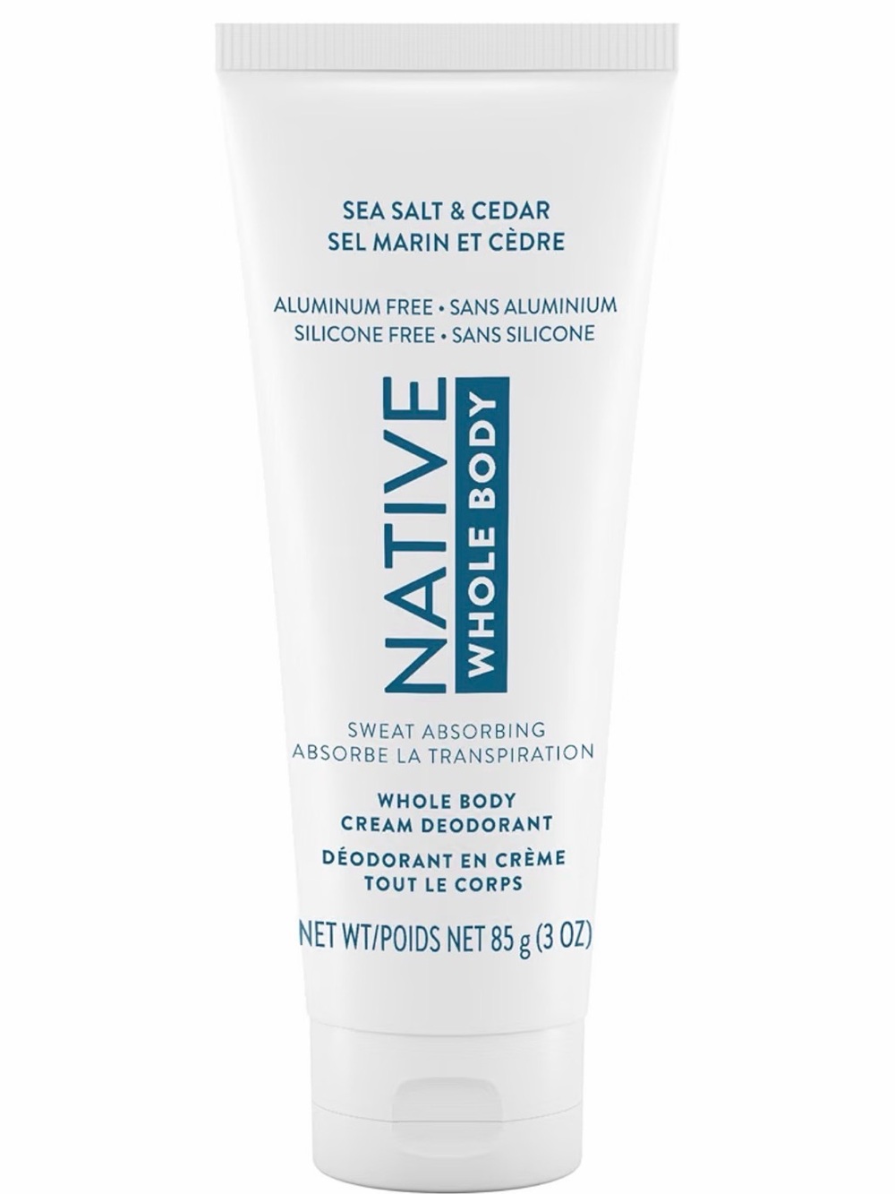 Native Whole Body Cream Deodorant - White with Blue Accent